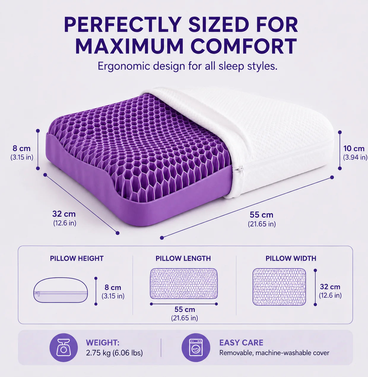 Ergonomic Cooling Pillow