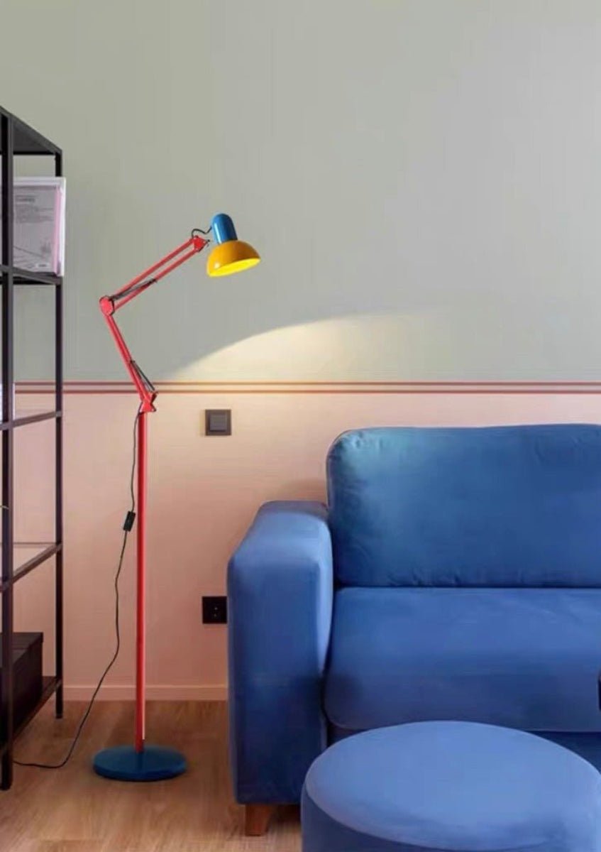 Memphis Retro Stehleuchte aus Metall – Vollspektrum LED Leselampe mit Augenschutz