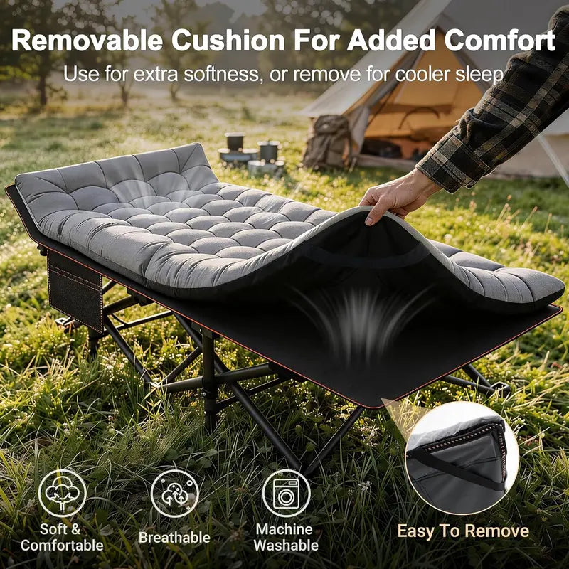 ✨ Foldable Camping Bed with Mattress ✨