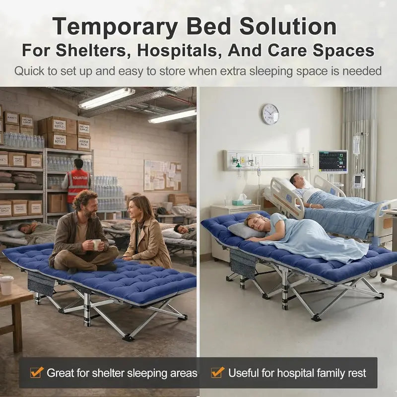 ✨ Foldable Camping Bed with Mattress ✨