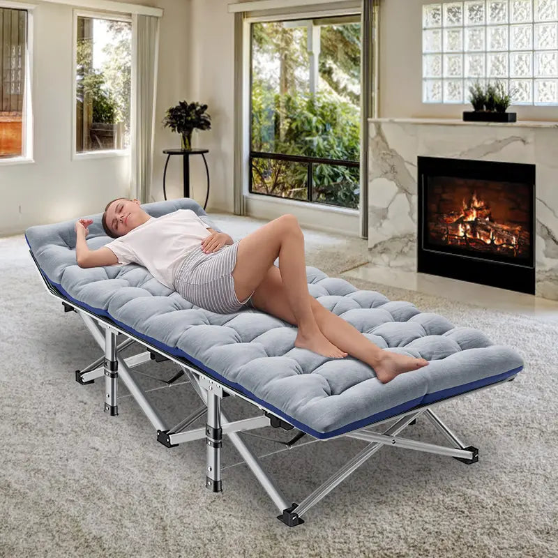 ✨ Foldable Camping Bed with Mattress ✨
