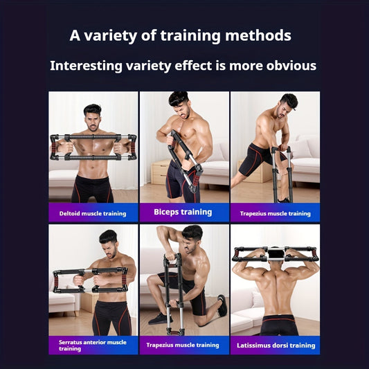 Vielseitige Fitness-Drückstange und Brustexpander (Schwarz)