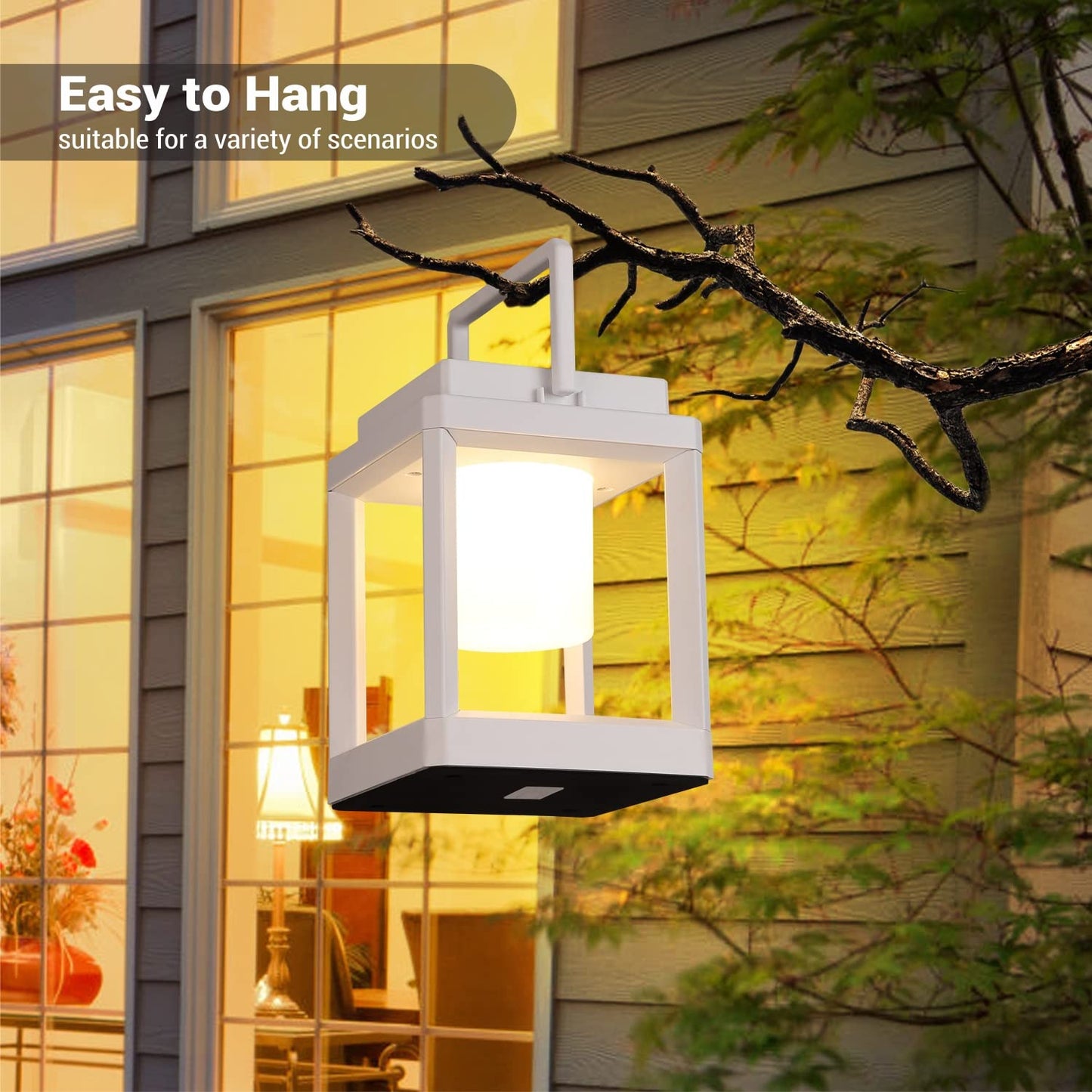 Outdoor Table Lamp, Brightness LED Nightstand Lantern, Portable Rechargeable Solar Lamp Waterproof, Touch Control Outdoor Lamps Cordless Lights Decorative for Patio/Walking/Reading/Camping