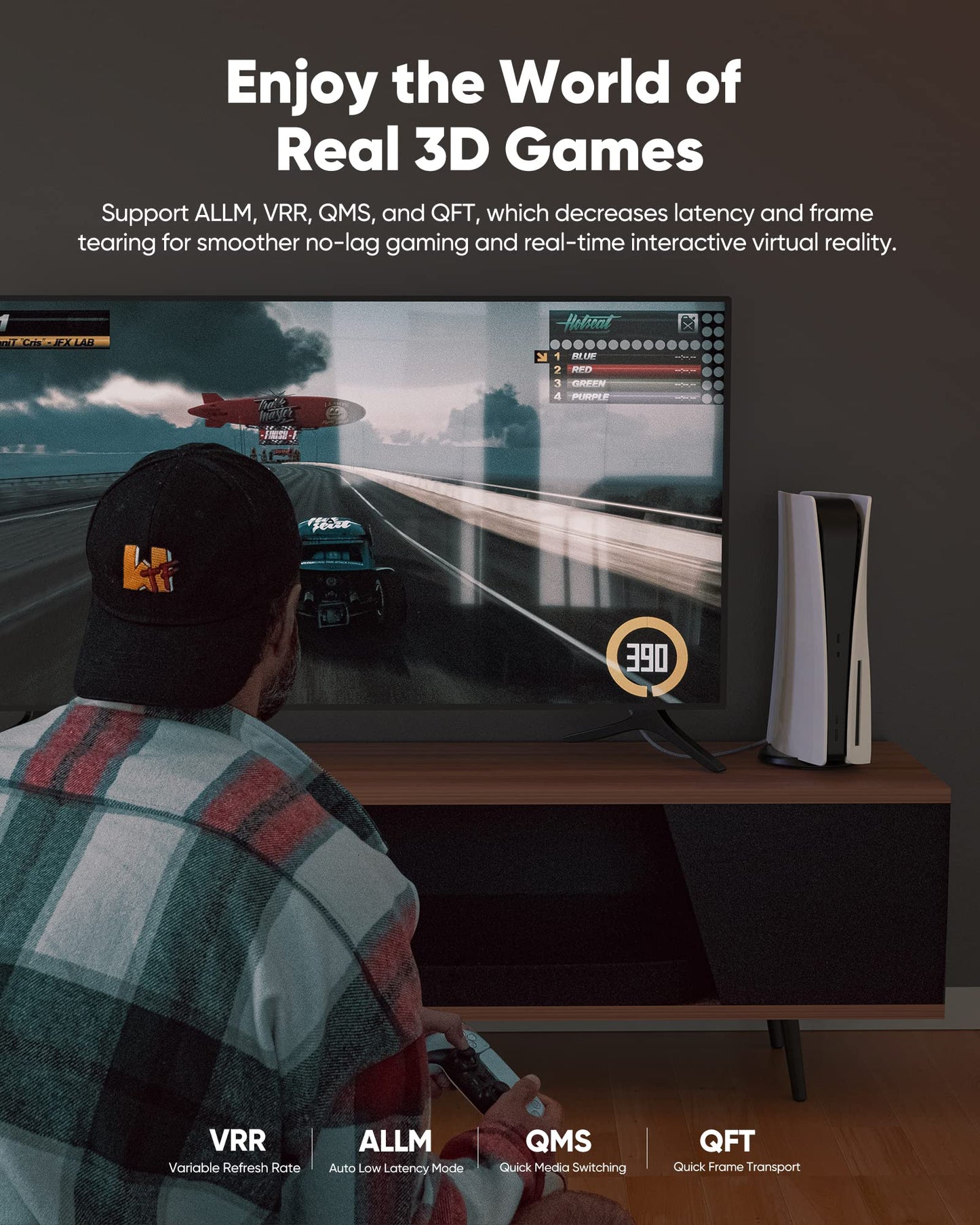 8K 10K 4K HDMI Kabel 48 Gbit/s 2 m, zertifiziertes Ultra-High-Speed-HDMI-Kabel mit geflochtener Ummantelung – 4K@120Hz 8K@60Hz, DTS:X, HDCP 2.2 & 2.3, HDR 10 kompatibel mit Roku TV/PS5/HDTV/Blu-ray