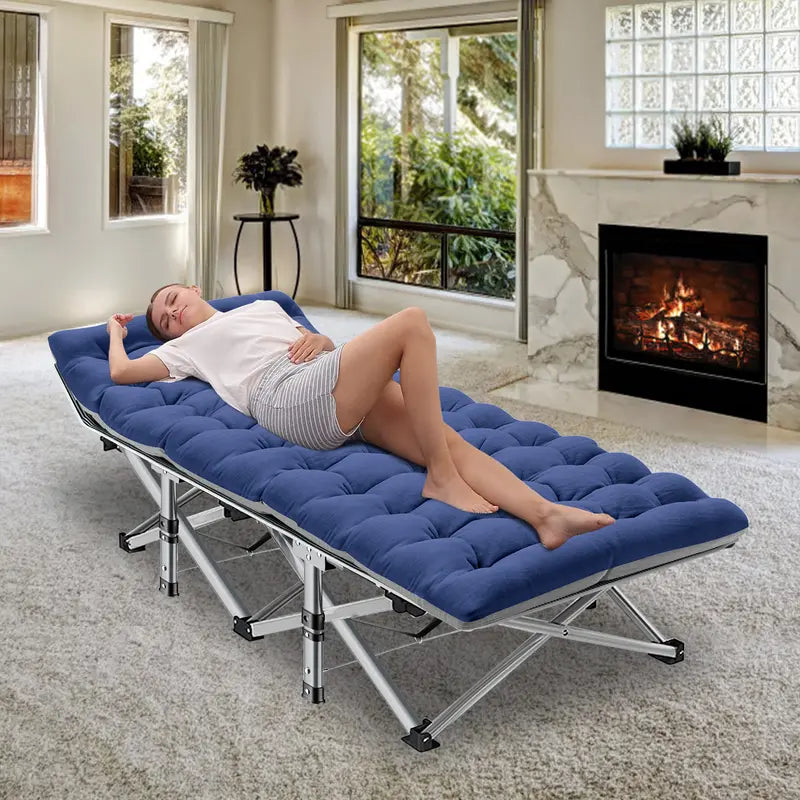 ✨ Foldable Camping Bed with Mattress ✨