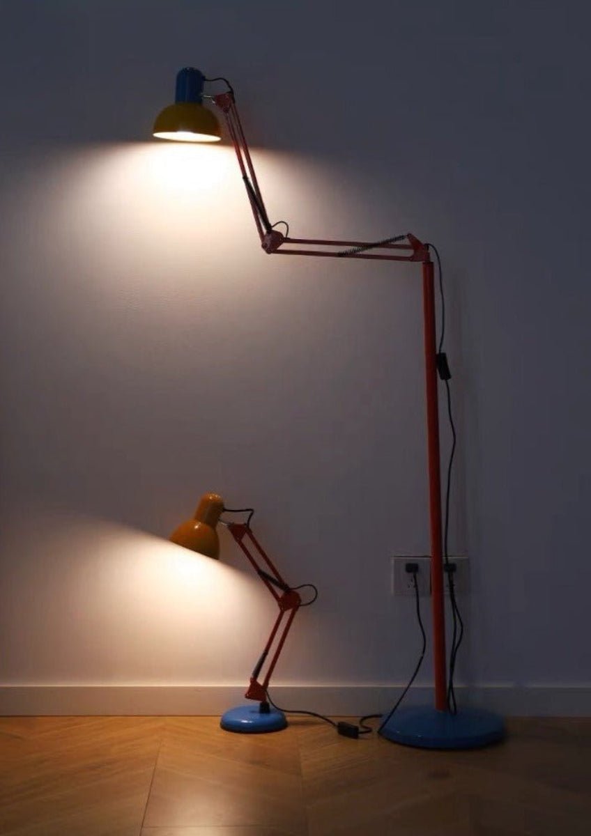 Lampadaire haut en métal Memphis Rétro - Lampe de lecture à LED de protection oculaire à spectre complet